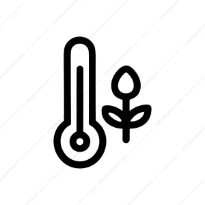 Outline Simple Temperature Plant Growth Monitoring Icon