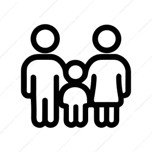 Simple Outlined Family Members Parent Child Icon