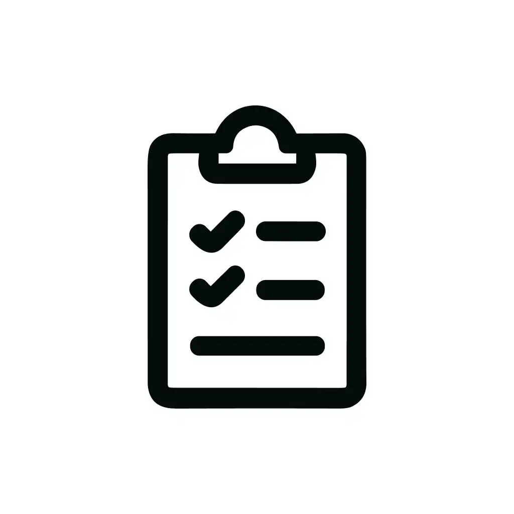 Simple Outline Checklist Task Completed Document Icon