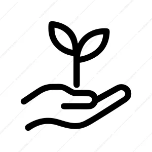 Outline Simple Hand Holding Sprout Plant Icon