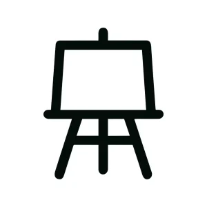 Simple Line Art Easel Presentation Stand Icon Symbol