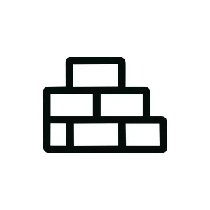 Simple Line Art Brick Wall Construction Material Icon