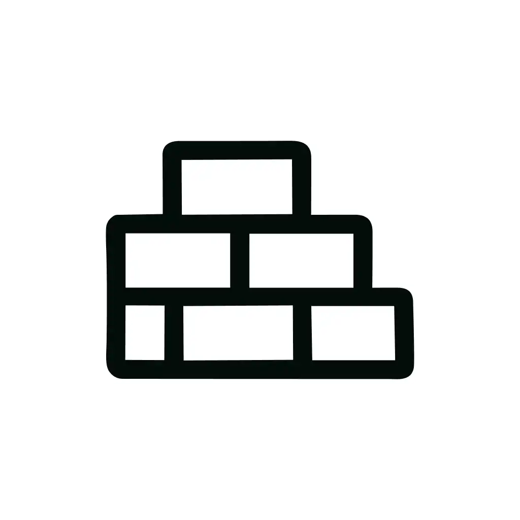 Simple Line Art Brick Wall Construction Material Icon