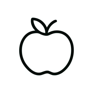 Minimalist Outline Apple Fruit Shape Isolated Symbol