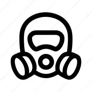 Simple Outline Gas Mask Protective Gear Icon