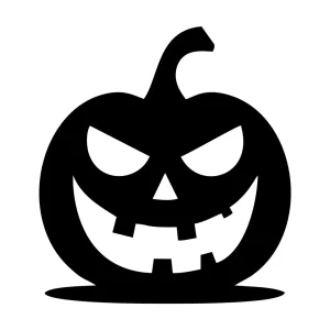 Simple Silhouette Jack O Lantern Scary Pumpkin Illustration