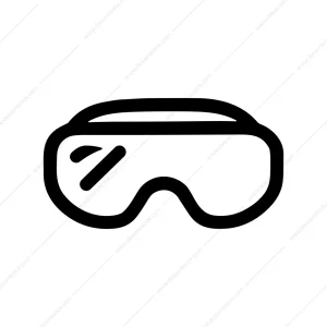 Minimalist Outline Safety Glasses Goggles Protection Equipment Icon