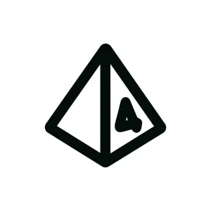Simple Line Number Four Pyramid Shape Icon