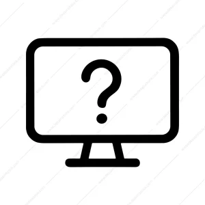 Simple Outline Question Mark on Monitor Screen Computer Icon
