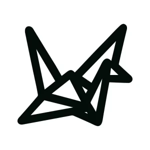 Minimalist Outline Origami Paper Bird Animal Illustration