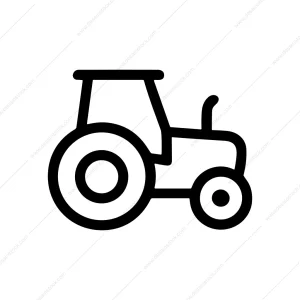 Simple Lineart Tractor Vehicle Transportation Farming Icon