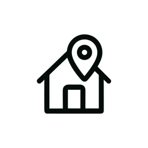Outline Simple Home Location Pin Navigation Sign Icon