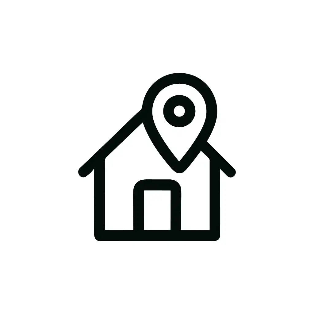 Outline Simple Home Location Pin Navigation Sign Icon