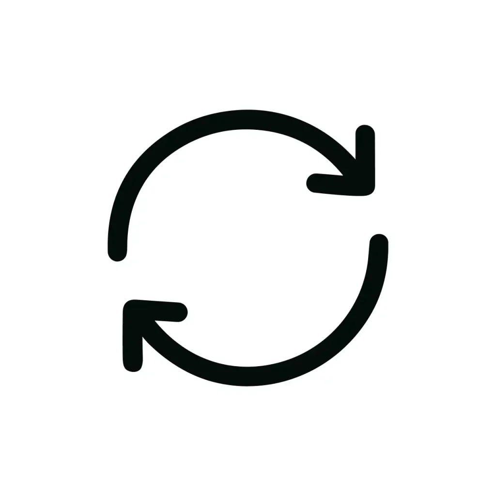 Simple Outline Two Arrows Circle Rotation Reloading Sign Icon Element