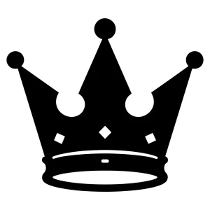 Minimalist Silhouette Isolated Crown Symbol Design Element