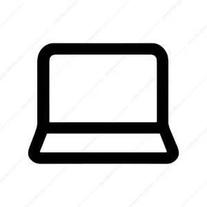 Simple Line Style Laptop Device Computer Illustration