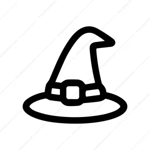 Simple Line Witch Hat Costume Accessory Icon