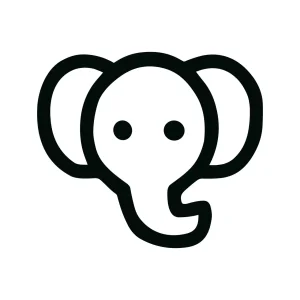 Minimalist Outline Elephant Head Icon Shape Cute Animal Mammal Graphic