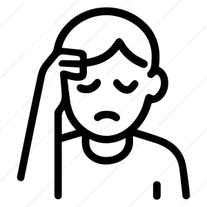 Outline Simple Headache Person Painful Illness Stroke Icon
