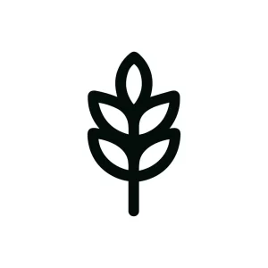 Simple Line Art Wheat Grain Minimalist Icon