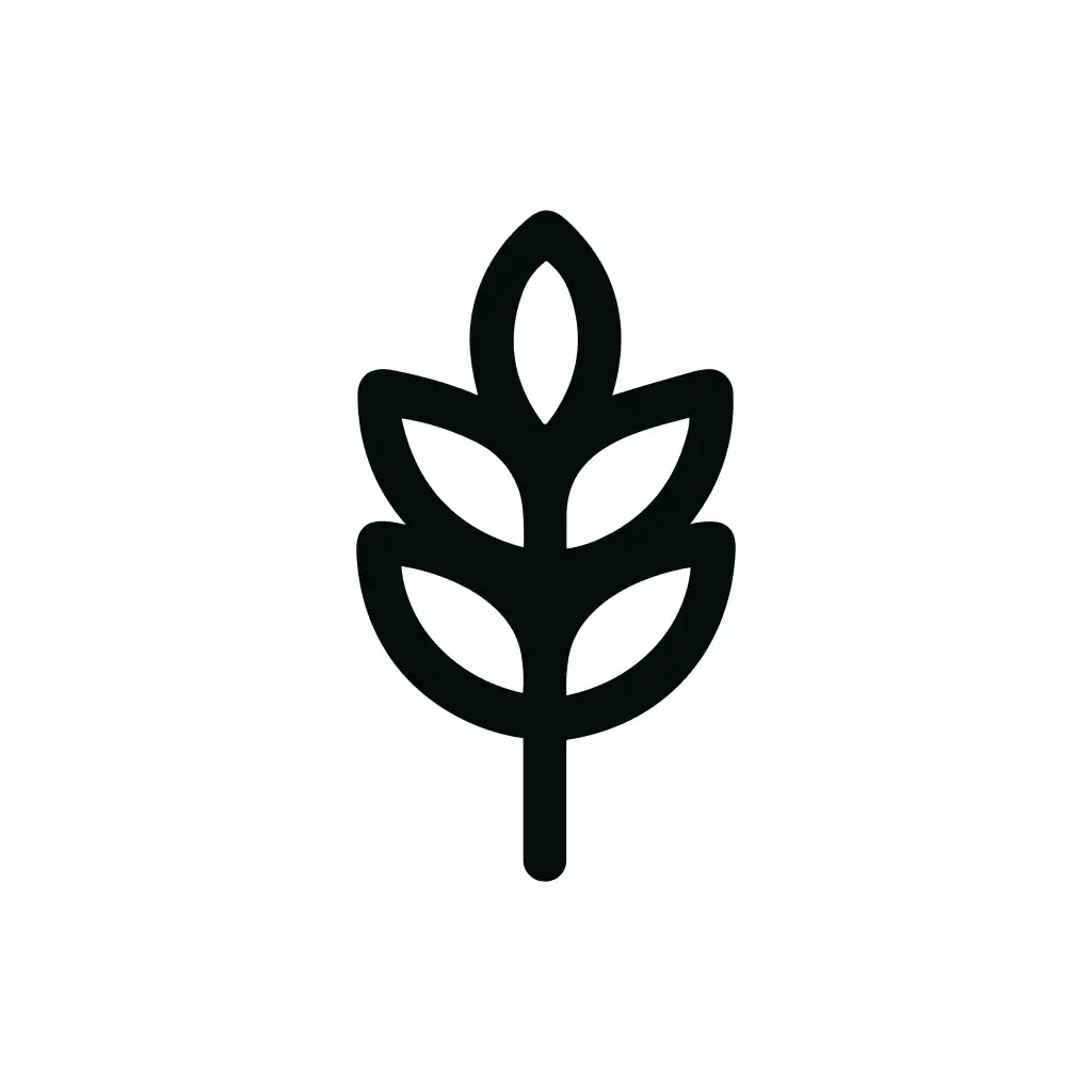 Simple Line Art Wheat Grain Minimalist Icon
