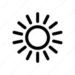 Simple Outline Sun Shining Brightly Weather Icon
