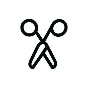 Minimalist Outline Cut Scissors Graphic Tool Object Silhouette Illustration