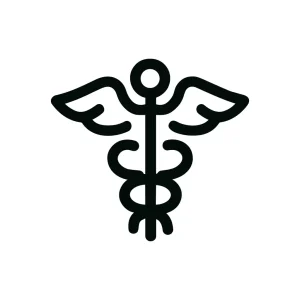 Simple Line Caduceus Medical Symbol Healthcare Icon