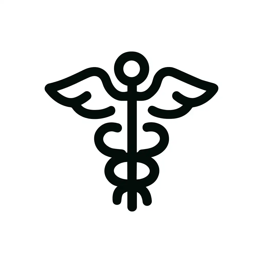 Simple Line Caduceus Medical Symbol Healthcare Icon