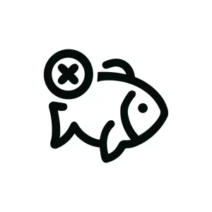 Outline Simple Fish Forbidden Symbol Sign Icon