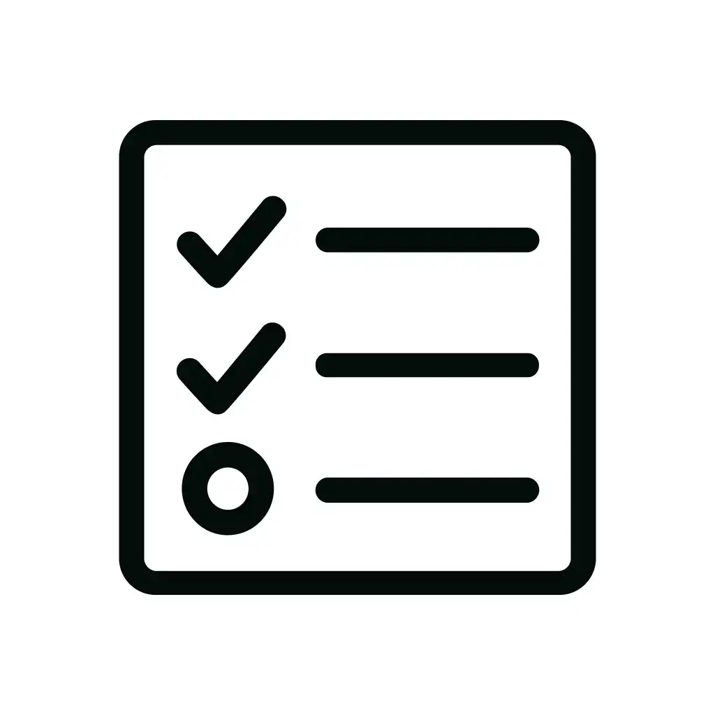 Minimalist Outline Checklist Task List Icon Symbol