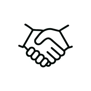 Minimalist Outline Handshake Icon Symbol of Agreement and Partnership Design