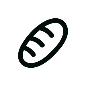 Minimal Line Bread Loaf Food Element Simple Icon