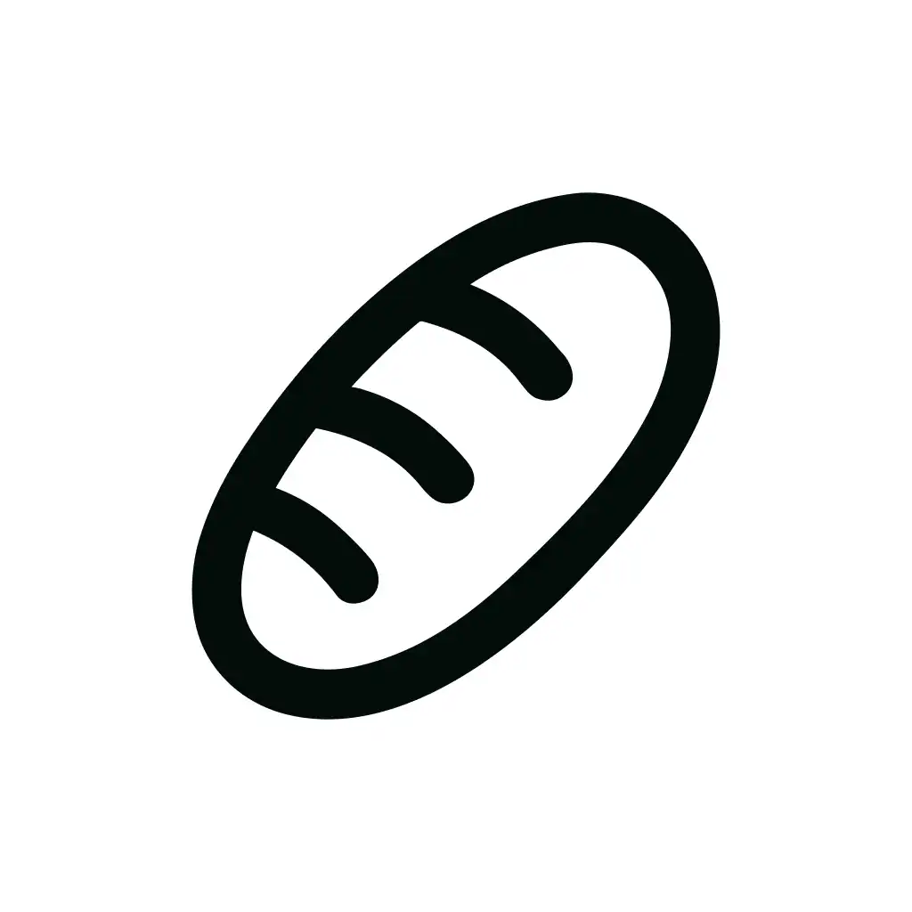 Minimal Line Bread Loaf Food Element Simple Icon