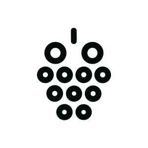 Minimalist Line Style Delicious Grape Fruit Healthy Food Icon Symbol