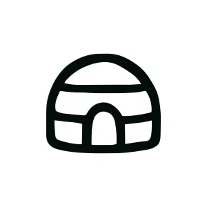 Simple Handdrawn Igloo Dome Ice House Outline Winter Dwelling Illustration