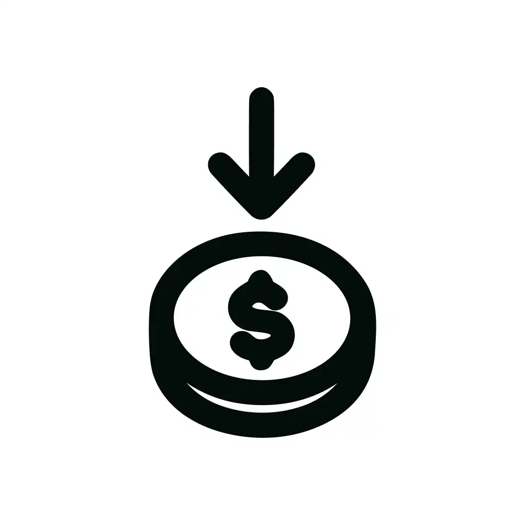 Simple Line Arrow Coin Dollar Currency Icon