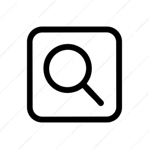 Outline Simple Square Magnifying Glass Search Icon