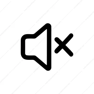 Minimalist Line Style Muted Speaker Cross Sign Icon