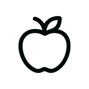 Minimalist Outline Apple Icon Simple Fresh Fruit Design Element