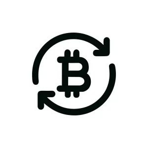 Minimalist Outline Bitcoin Exchange Currency Transaction Finance Crypto Icon