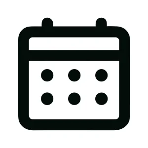 Simple Outline Black Calendar Schedule Reminder Icon for Business and Personal Planning