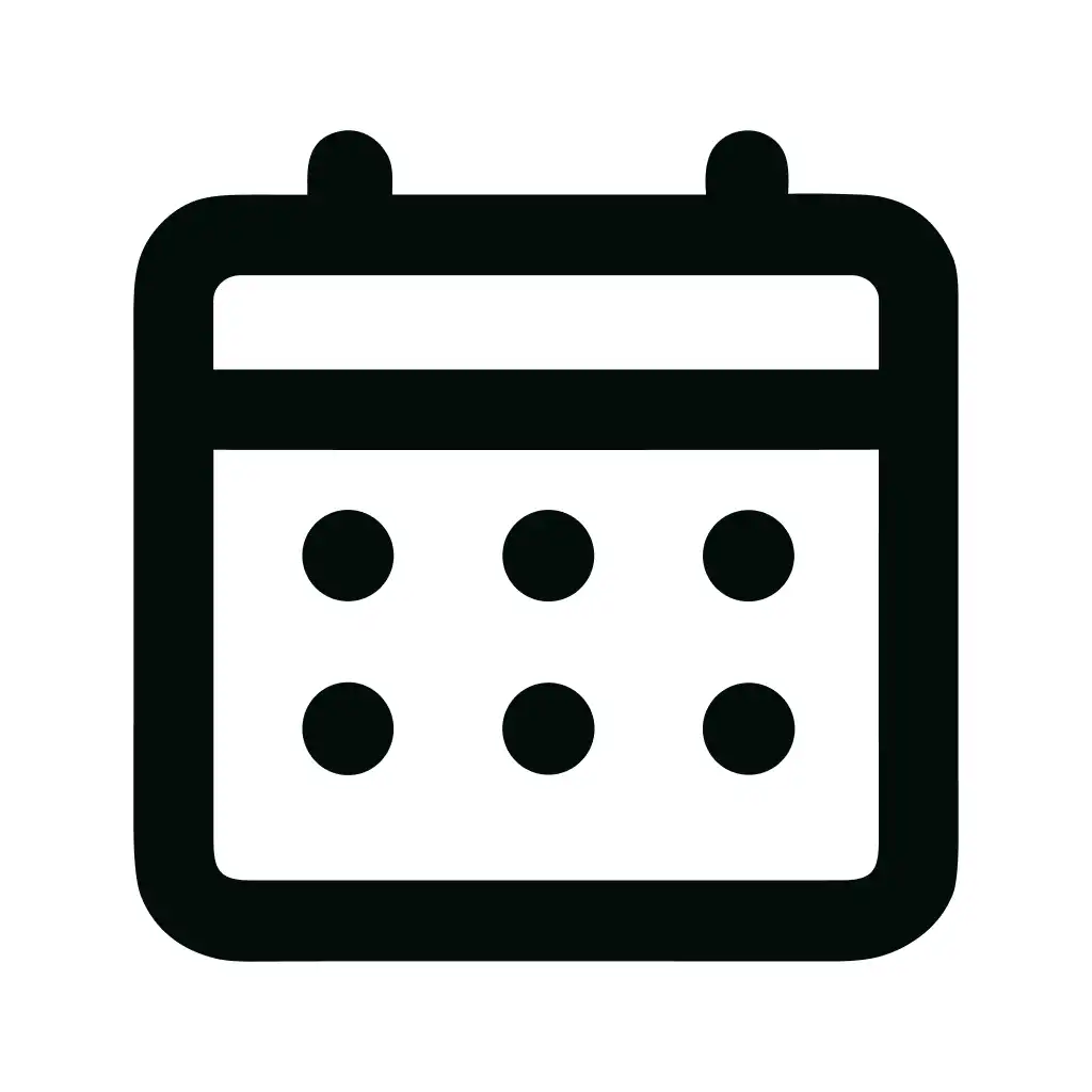 Simple Outline Black Calendar Schedule Reminder Icon for Business and Personal Planning