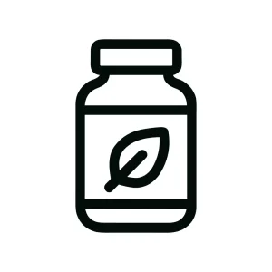 Line Simple Herbal Supplement Bottle Shape Icon