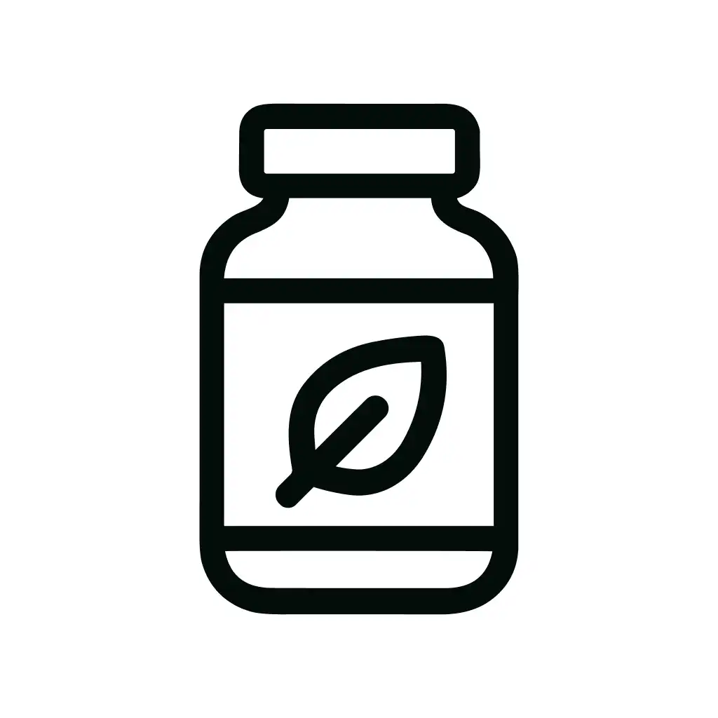 Line Simple Herbal Supplement Bottle Shape Icon