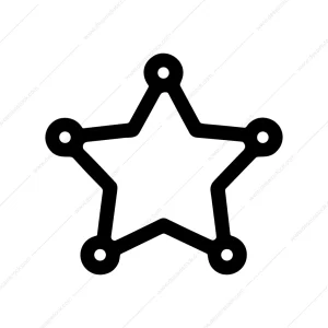 Minimalist Outline Star Badge Sheriff Shape Icon