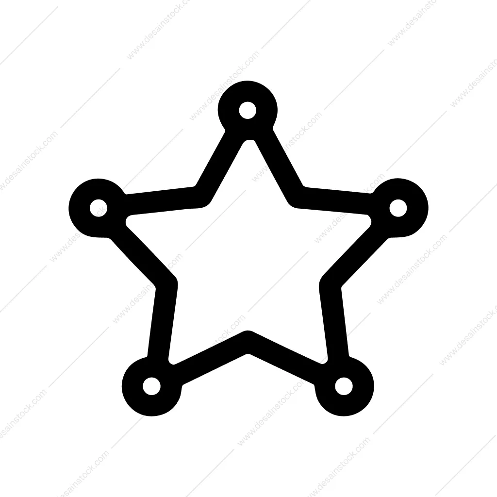 Minimalist Outline Star Badge Sheriff Shape Icon