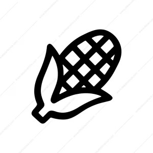 Outline Simple Corn Cob Isolated Sign Icon