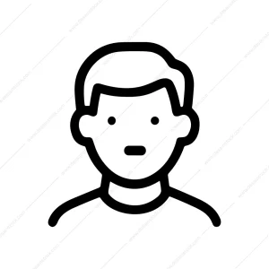 Simple Outline Male Headshot Avatar Face Icon