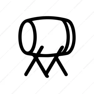 Simple Line Art Drum Traditional Musical Instrument